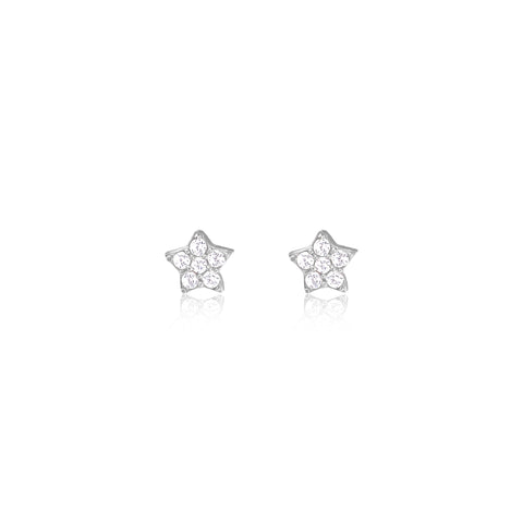 Silver Zircon Constellation Earrings