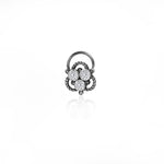Oxidised Silver Shiny Flower Nose Pin