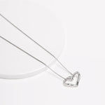 Oxidized Silver Heart Pendant With Box Chain