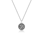 Oxidized Silver Om Pendant with Box Chain For Him