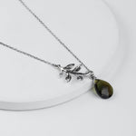 Silver Leaf Drop Necklace
