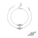 Oxidised Silver Leaf Anklet