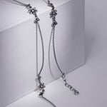 Oxidised Silver Triple Flower Anklet
