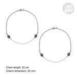 Oxidized Silver Ball Anklet