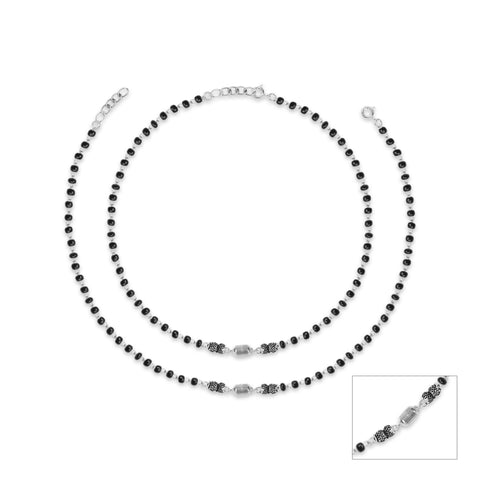 Oxidised Silver Boho Beads Anklet Pair of Anklets