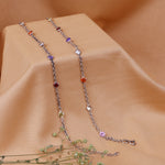 Oxidised Silver Multi Tone Gemstone Anklet
