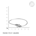 Oxidised Silver Bead Bangle Bracelet