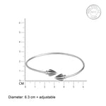 Oxidised Silver Flower Bud Bangle Bracelet