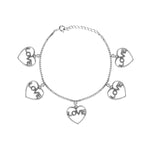 Oxidised Silver Love Bracelet
