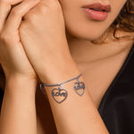 Oxidised Silver Love Bracelet