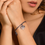Oxidised Spiral Heart Bracelet