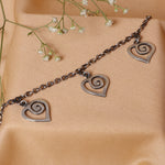 Oxidised Spiral Heart Bracelet