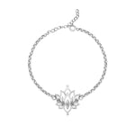 Oxidised Silver Lotus Bracelet