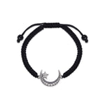 Oxidised Silver Crescent Moon Bracelet