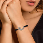 Oxidised Silver Crescent Moon Bracelet