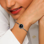 Oxidised Silver Black Boho Bracelet