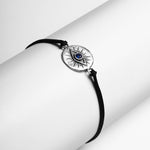 OXIDIZED SILVER EVIL EYE BRACELET