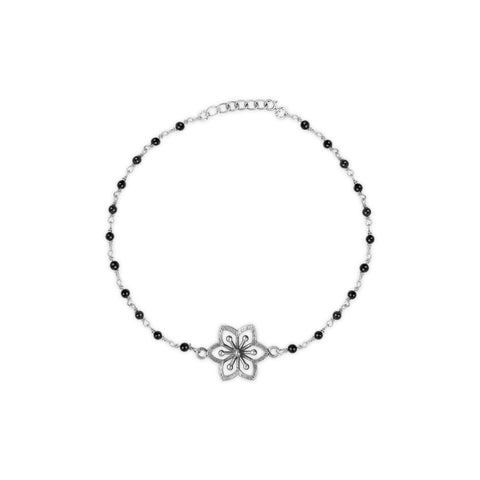 Oxidized Silver Sunflower Bracelet