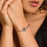 Oxidized Silver Sunflower Bracelet