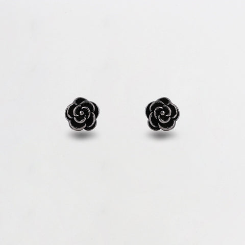 Oxidised Silver Flower Earrings