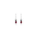 Oxidized White & Red Stone Drops