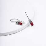 Oxidized White & Red Stone Drops