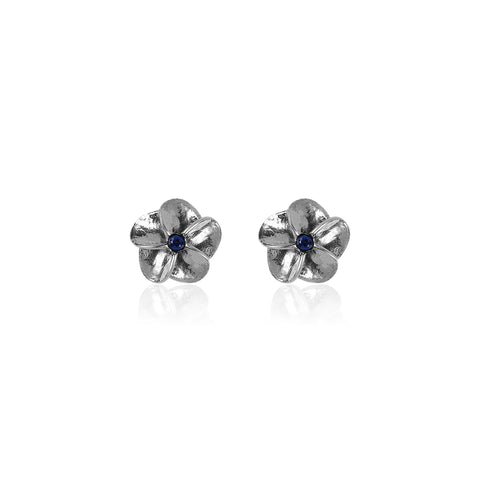 Oxidised Silver Bloom Stud Earrings