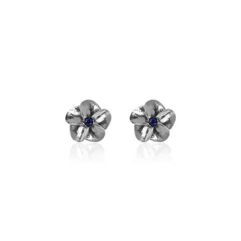 Oxidised Silver Bloom Stud Earrings