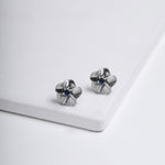 Oxidised Silver Bloom Stud Earrings
