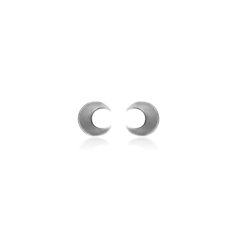 Oxidised Silver Trinket Moon Studs