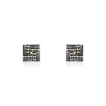 Oxidised Silver Square Weave Earrings