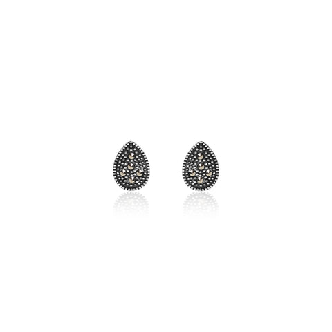 Oxidised Silver Elegance Drop Earrings