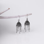 Oxidized Silver Statement Jhumkis