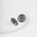 Oxidized Silver Lily Studs