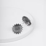 Oxidized Silver Lily Studs