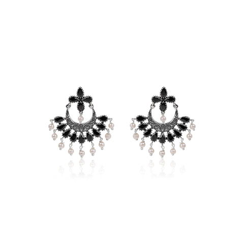Oxidized Silver Blackstone Danglers
