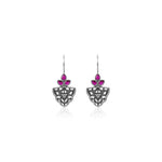 Oxidised Silver Embellished Drop Earrings