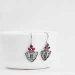 Oxidised Silver Embellished Drop Earrings