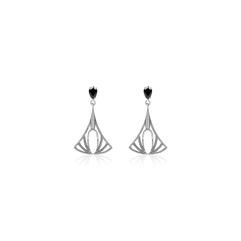 Oxidised Silver Triangle Dangler