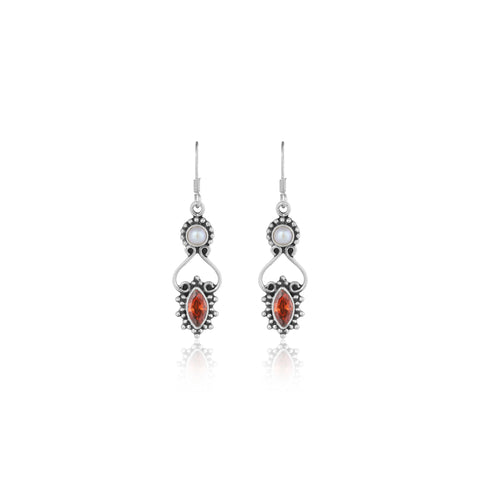 Oxidized Silver Kumkum Earrings