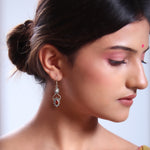 Oxidized Silver Kumkum Earrings