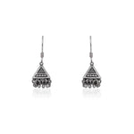 Oxidised Silver Triangle Jhumki