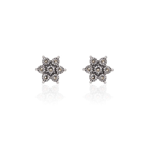 Oxidised Silver Star Earrings