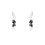 Oxidised Silver Petal Earrings