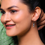 Oxidised Silver Petal Earrings