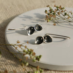 Oxidised Silver Petal Earrings