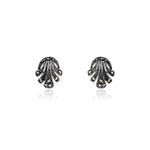 Oxidised Silver Palm Leaf Earrings
