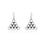 Oxidised Silver Triangle Loop Earrings