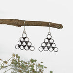 Oxidised Silver Triangle Loop Earrings