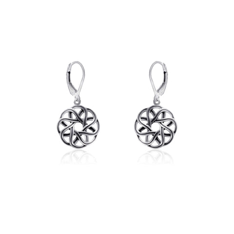 Oxidised Silver Celtic Knot Earrings